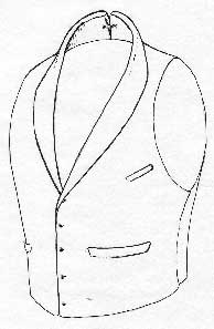 Early Victorian waistcoat with shawl collar