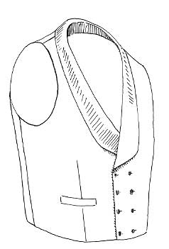 Civil War period double  breasted wiastcoat with shawl collar