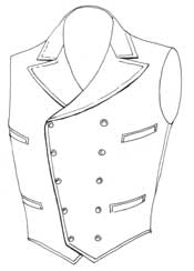 Late Victorian men's double breasted wiastcoat with lapel