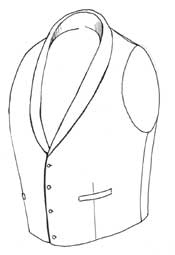 Civil War period  men's dress waiscoat with shawl collar