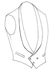 Late Victorian men's double breasted  evening waistcoat
