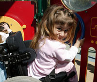 Natalia in her wheelchair at Griffith Park
